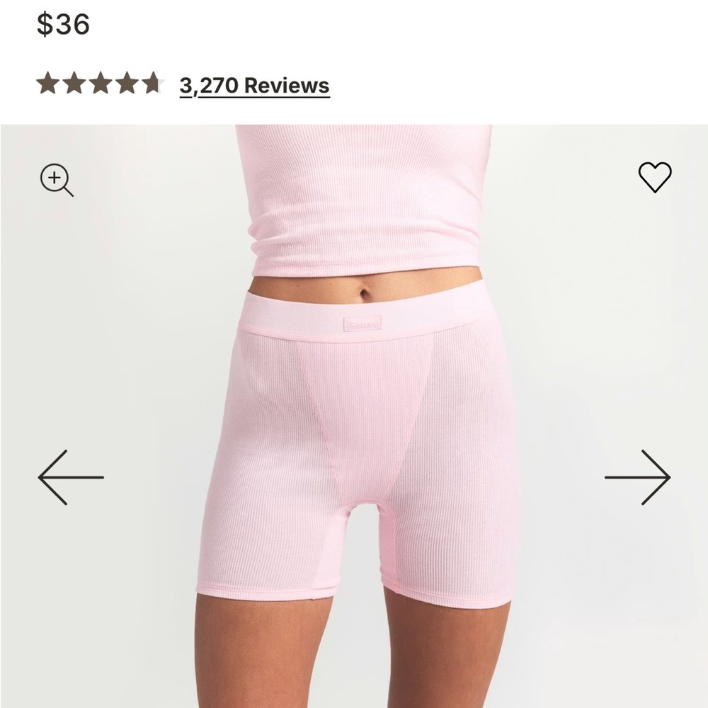 Skims Rib Boxers bright pink